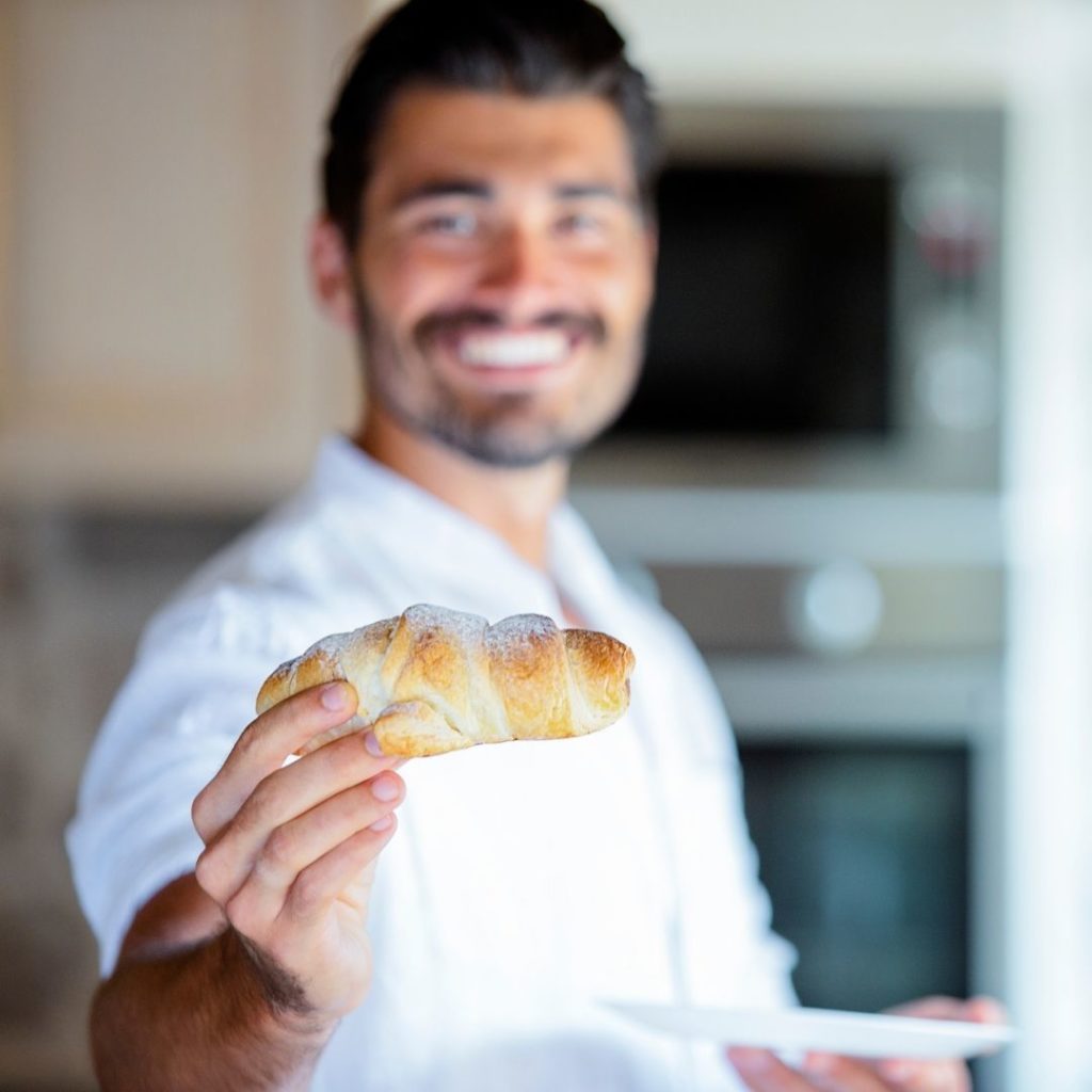 Italian man in his bakery