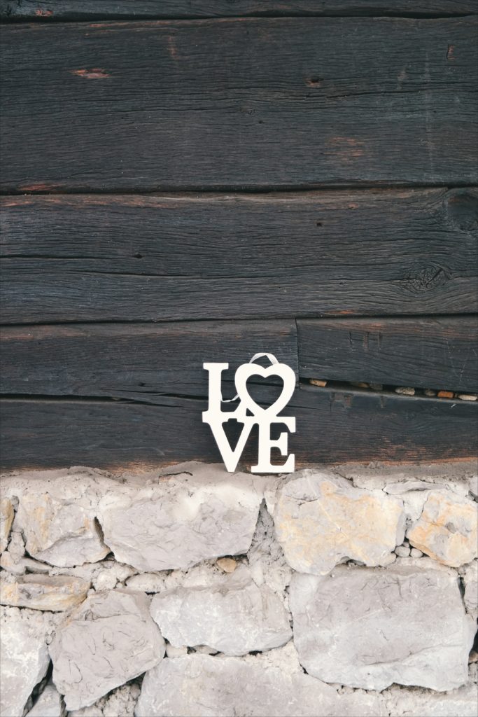 image of the word love as letters on a wall